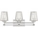 Garnet 3 Light 24 inch Polished Nickel Bathroom Vanity Light Wall Light