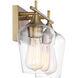 Octave 2 Light 13.75 inch Warm Brass Bathroom Vanity Light Wall Light, Essentials
