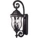 Monticello 3 Light 28 inch Matte Black Outdoor Wall Lantern