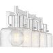 Dover 4 Light 33.25 inch Chrome Bathroom Vanity Light Wall Light