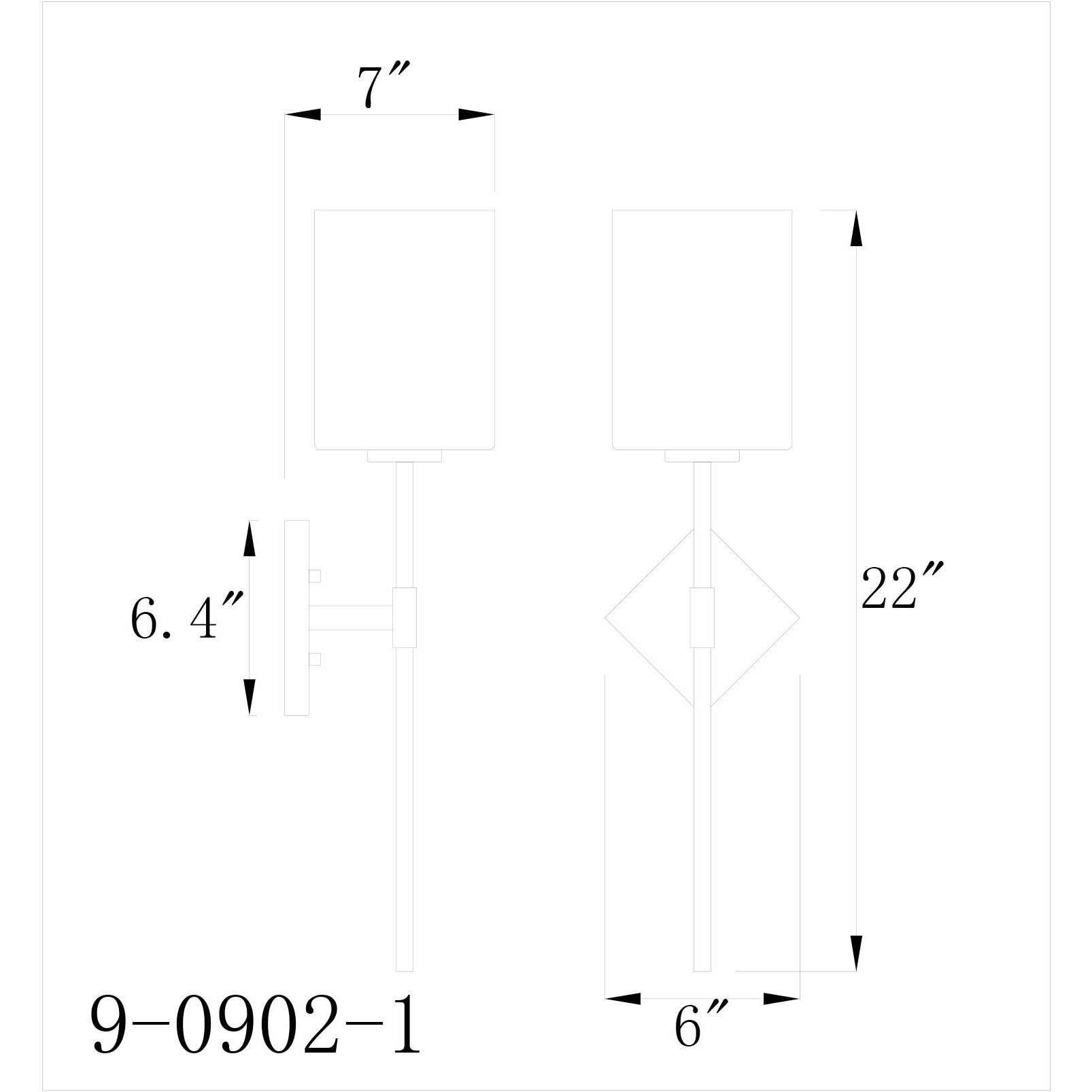 Destin 1 Light 6 inch Matte Black Wall Sconce Wall Light, Essentials