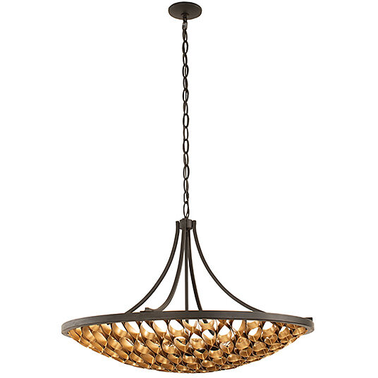 Ventura 8 Light 36 inch Matte Black and Gold Pendant Ceiling Light
