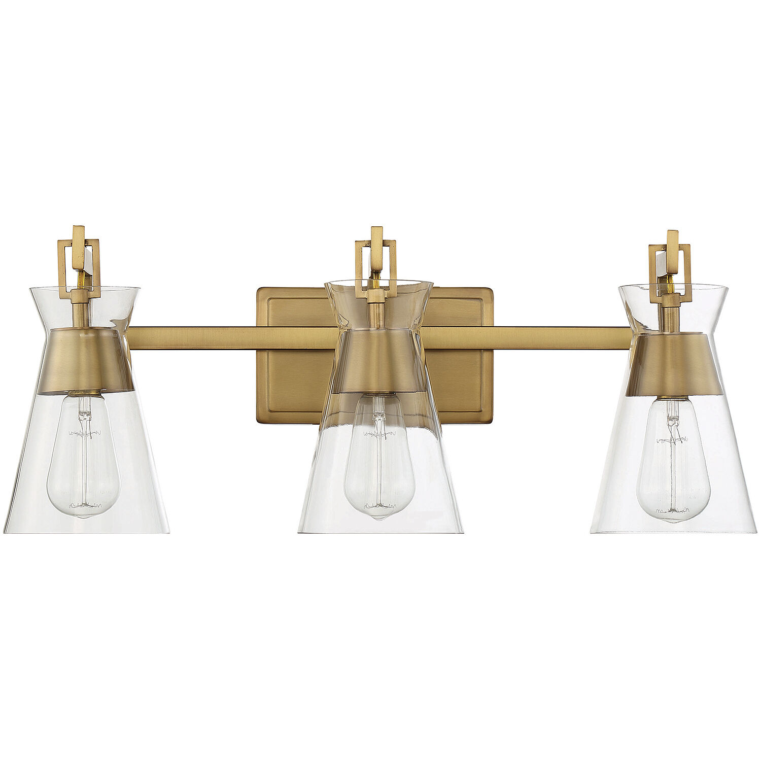 Savoy House 8 1830 3 322 Lakewood 3 Light 24 inch Warm Brass Bathroom Vanity Light Wall Light Essentials