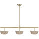 Hubbard LED 44 inch Noble Brass Linear Chandelier Ceiling Light