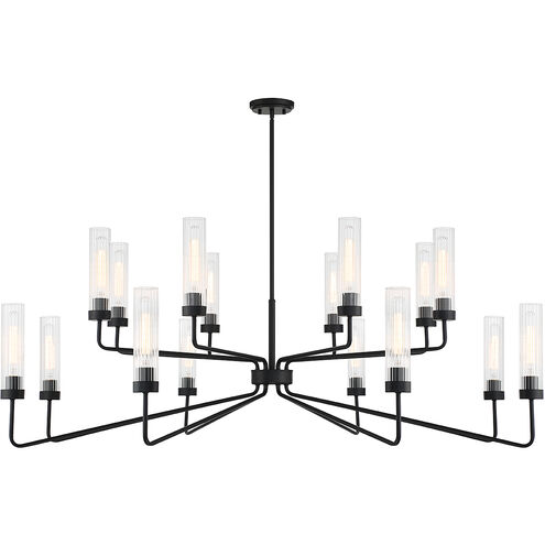Baker 16 Light 61 inch Matte Black Chandelier Ceiling Light, Essentials