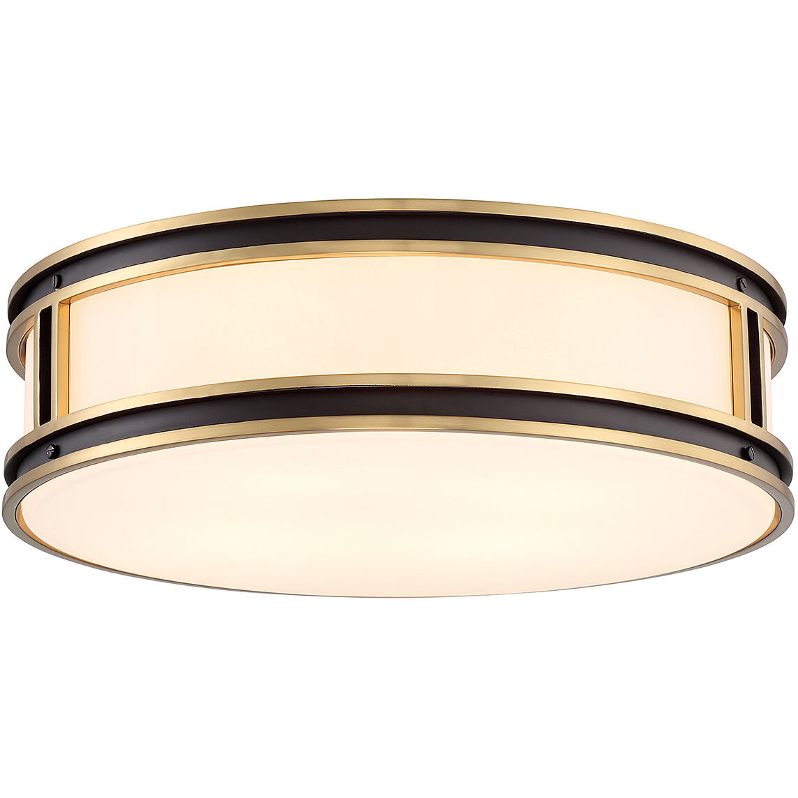 Alberti 4 Light 18.5 inch Black with Warm Brass Accents Flush Mount Ceiling Light