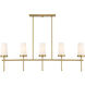 Haynes 5 Light 48 inch Warm Brass Linear Chandelier Ceiling Light, Essentials