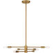 Lyrique 6 Light 21.75 inch Warm Brass Chandelier Ceiling Light