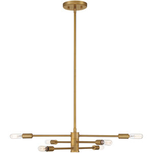 Lyrique 6 Light 21.75 inch Warm Brass Chandelier Ceiling Light