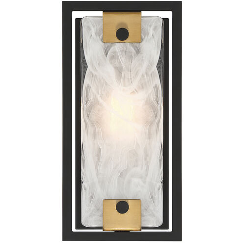Hayward 1 Light 6 inch Matte Black with Warm Brass Accents Wall Sconce Wall Light