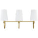 Cameron 3 Light 24 inch Warm Brass Vanity Light Wall Light, Essentials