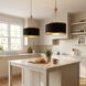 Delphi 6 Light 19 inch Black with Warm Brass Accents Pendant Ceiling Light