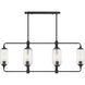 Holton Linear Chandelier Ceiling Light in Matte Black