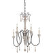 Ashland 5 Light 28.5 inch White Washed Driftwood Chandelier Ceiling Light