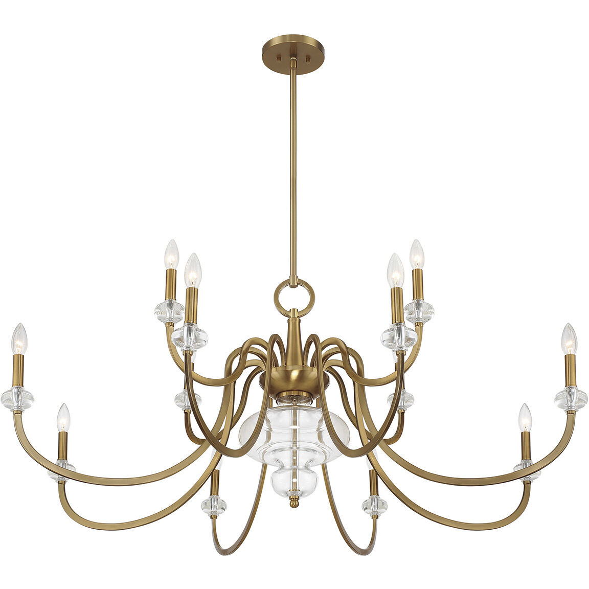 Bergdorf 12 Light 49.5 inch Warm Brass Chandelier Ceiling Light