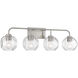 Baldwin 4 Light 32 inch Satin Nickel Bathroom Vanity Light Wall Light, Lighting One