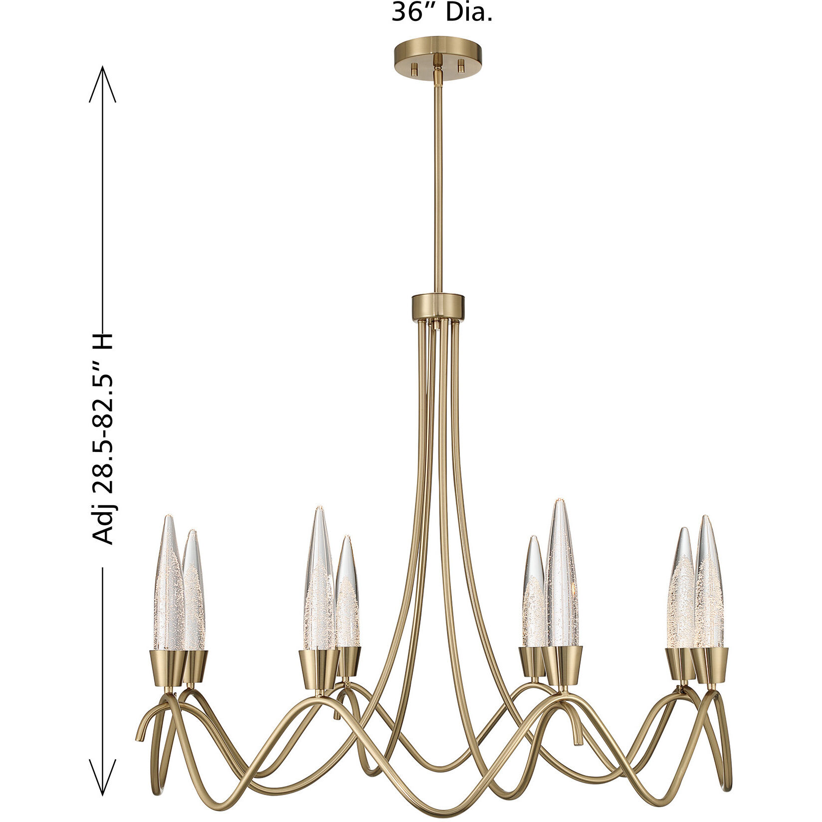Sofia LED 36 inch Noble Brass Chandelier Ceiling Light