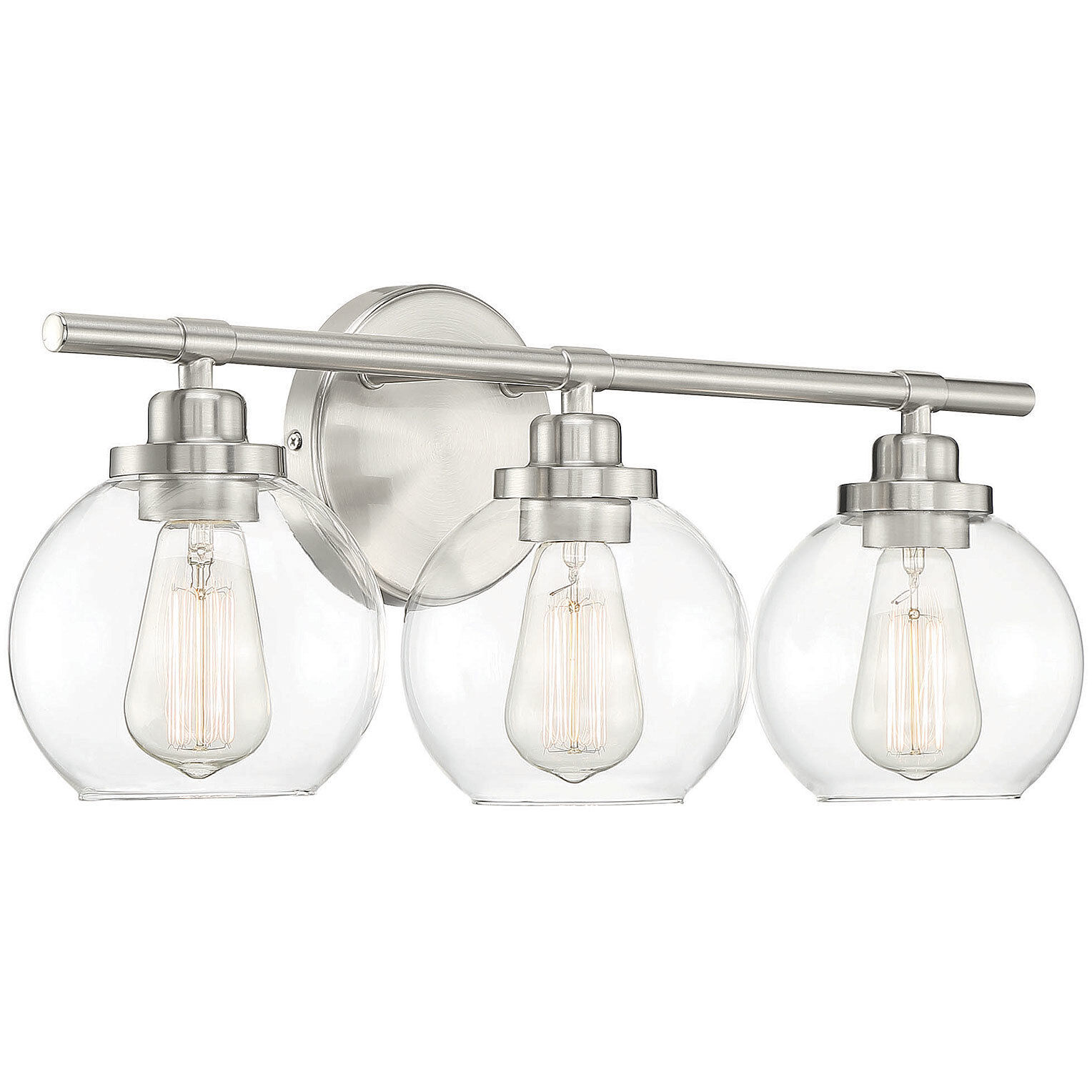 Carson 3 Light 22.5 inch Satin Nickel Bathroom Vanity Light Wall Light, Essentials