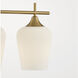 Octave 3 Light 21 inch Warm Brass Bathroom Vanity Light Wall Light, Essentials
