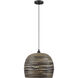 Jamsen 1 Light 15.75 inch Black Bamboo Pendant Ceiling Light