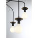 Godfrey 7 Light 38 inch Matte Black with Warm Brass Accents Chandelier Ceiling Light, Lighting One