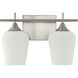 Octave 2 Light 13.75 inch Satin Nickel Bathroom Vanity Light Wall Light, Essentials