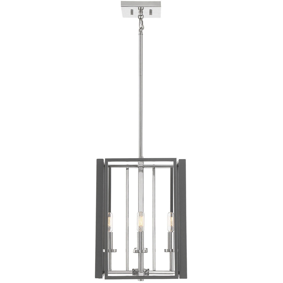 Champlin 4 Light 12.38 inch Gray with Polished Nickel Accents Pendant Ceiling Light in Gray/Polished Nickel