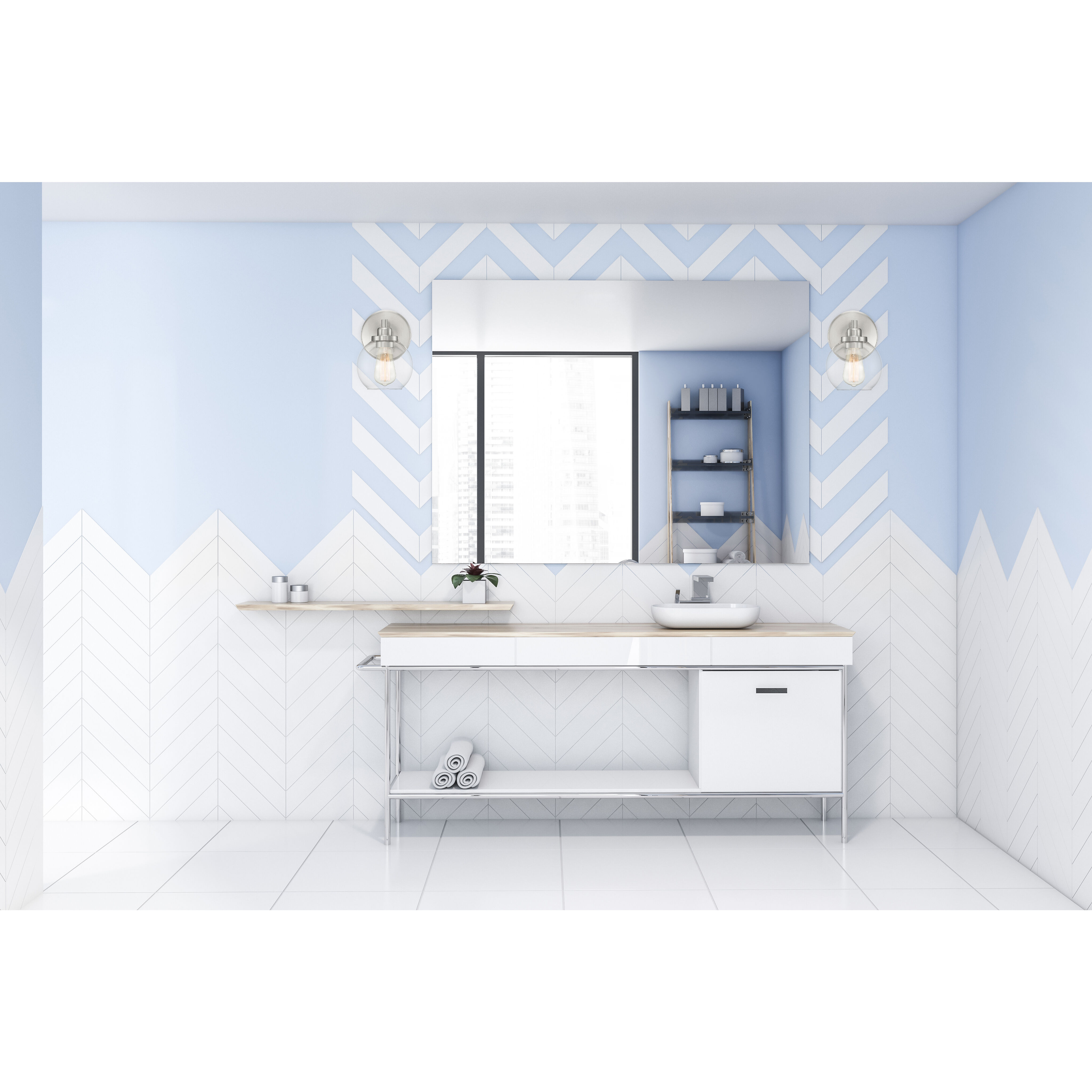 Carson 1 Light 5.5 inch Satin Nickel Bathroom Vanity Light Wall Light, Essentials