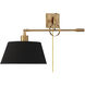 Perignon 60 watt Warm Brass Adjustable Wall Sconce Wall Light