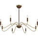 Abeline 8 Light 39 inch Warm Brass Chandelier Ceiling Light