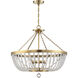 Bergamo 6 Light 26 inch Warm Brass Pendant Ceiling Light