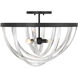 Jennings 4 Light 24 inch Matte Black Semi-Flush Ceiling Light