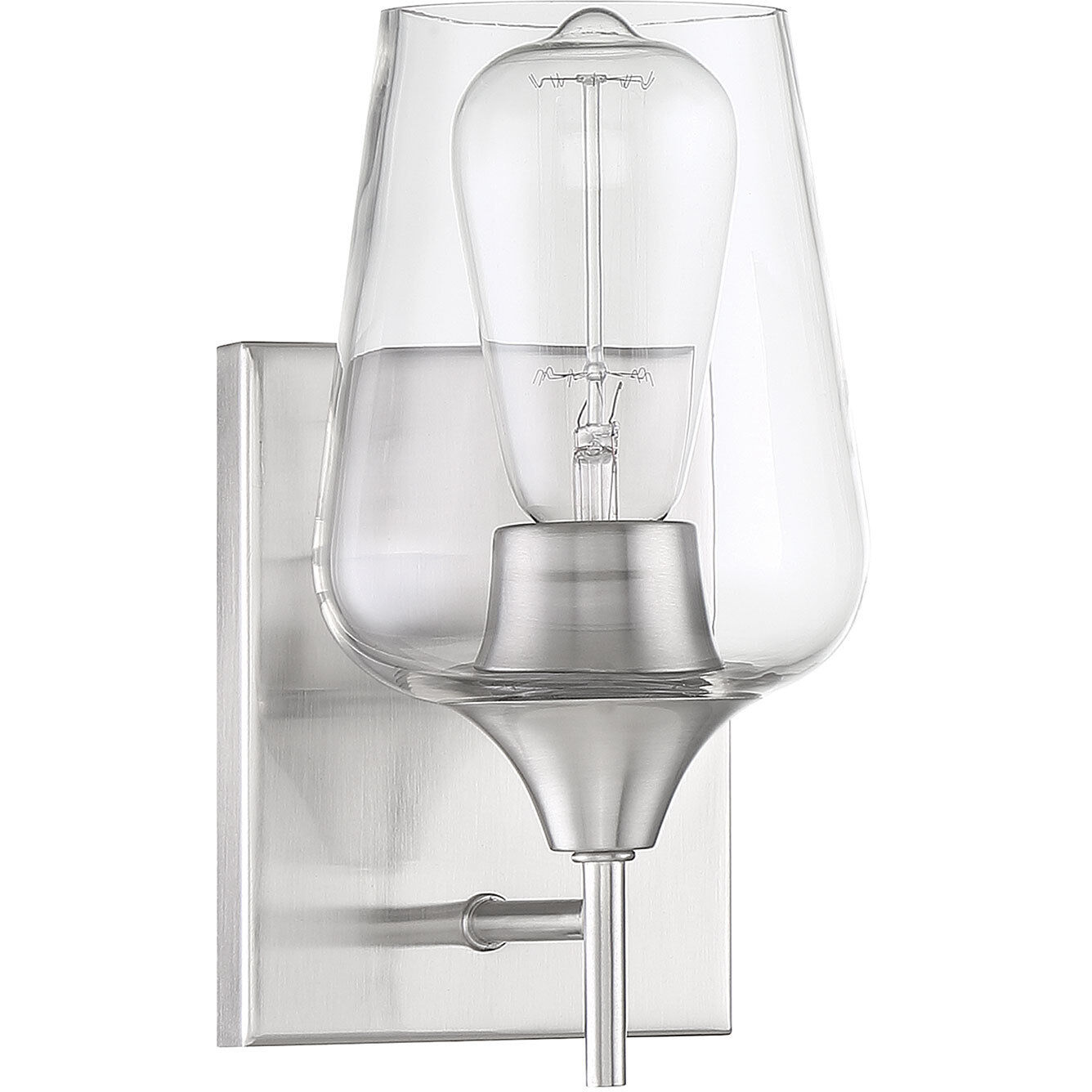 Octave 1 Light 5 inch Satin Nickel Wall Sconce Wall Light, Essentials