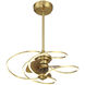 Hydra 12 inch Warm Brass with Gold Blades Fan D'Lier