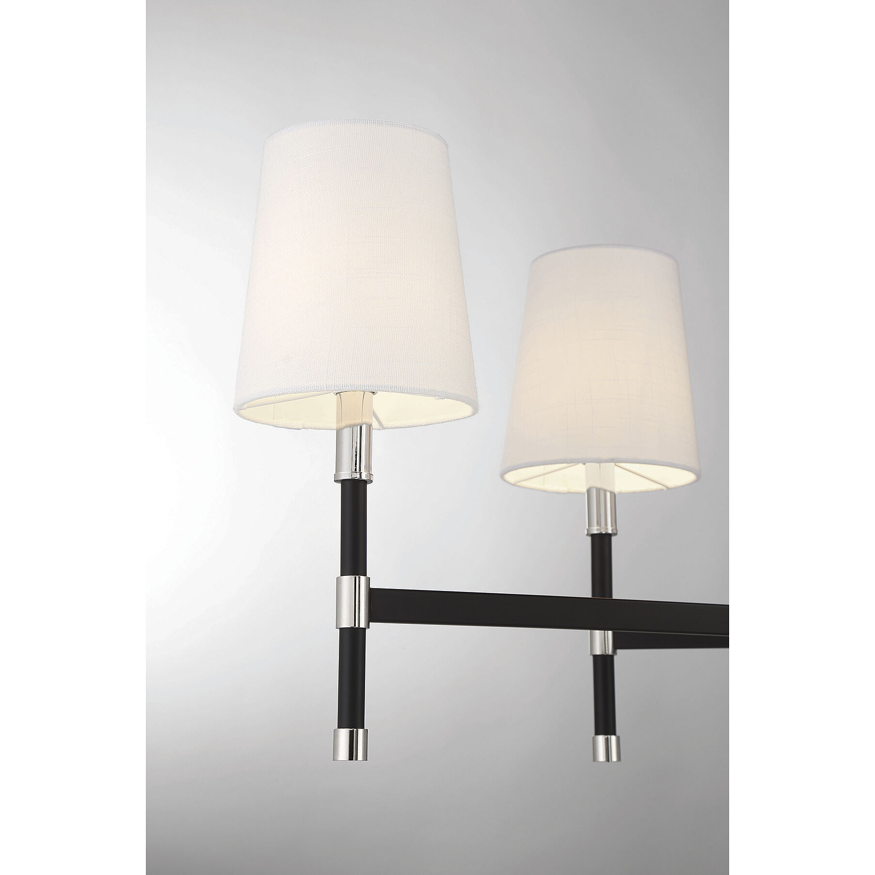 Brody 6 Light 41 inch Black with Polished Nickel Accents Linear Chandelier Ceiling Light, Essentials