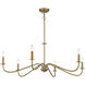 Jasmine 6 Light 42 inch Warm Brass Chandelier Ceiling Light, Lighting One