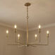 Salerno 6 Light 42 inch Warm Brass Chandelier Ceiling Light, Essentials