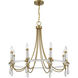 Mayfair 8 Light 30 inch Warm Brass and Chrome Chandelier Ceiling Light