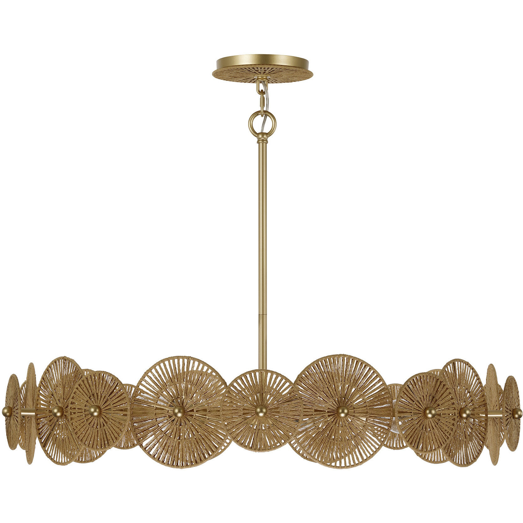 Abbott 5 Light 30.5 inch Distressed Gold Pendant Ceiling Light