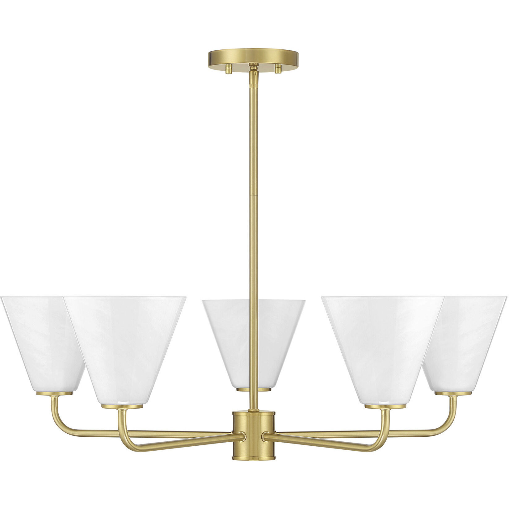 Blair 5 Light 30 inch Warm Brass Chandelier Ceiling Light