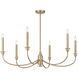 Coventry 6 Light 40 inch Noble Brass Chandelier Ceiling Light, Essentials