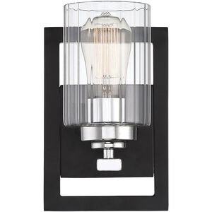 Redmond 1 Light 6 inch Matte Black with Polished Chrome Accents Sconce Wall Light