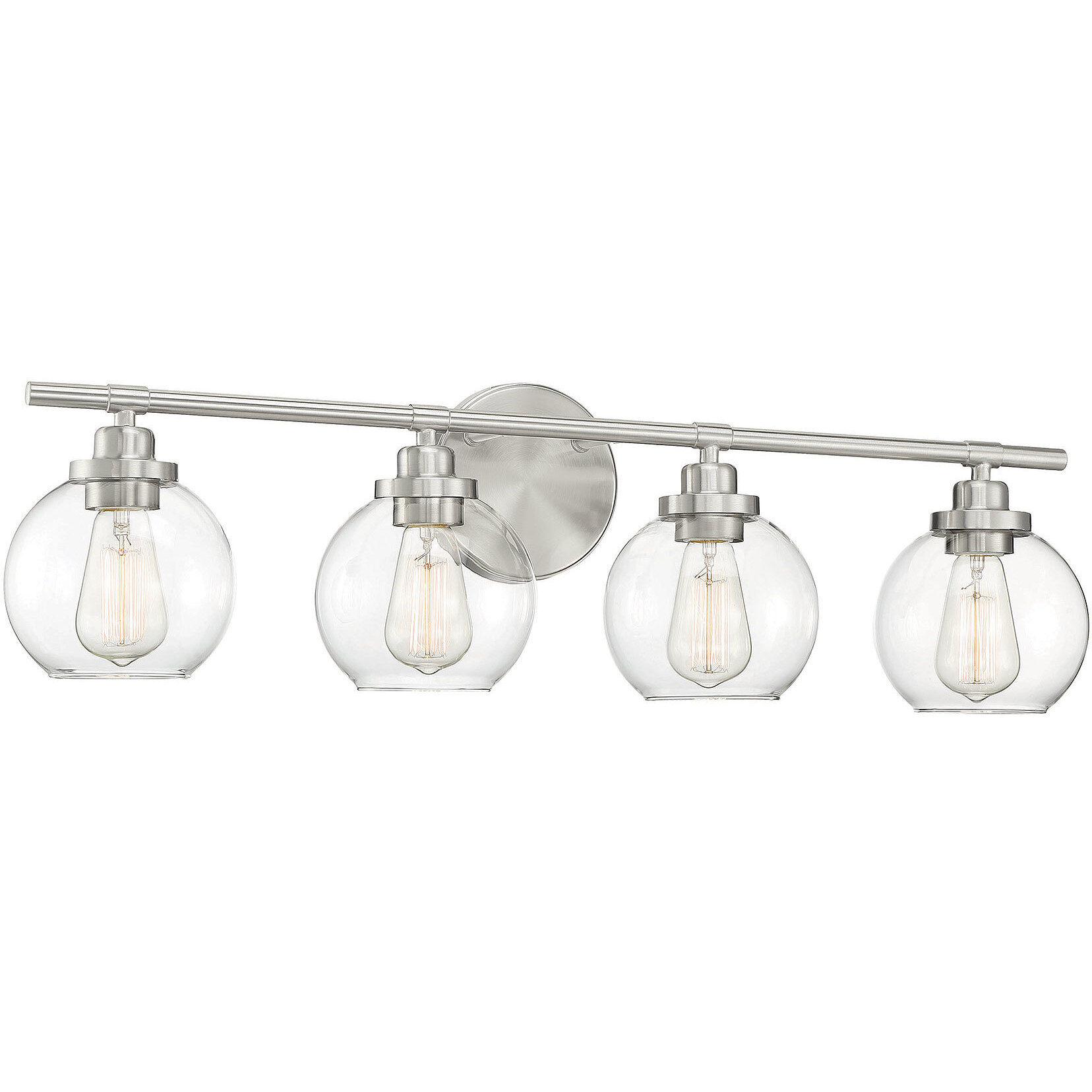 Carson 4 Light 30 inch Satin Nickel Bathroom Vanity Light Wall Light, Essentials