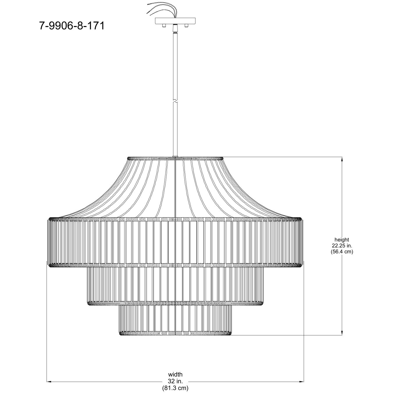 Savoy House 7-9906-8-171 Medlock 8 Light 32 inch Burnished