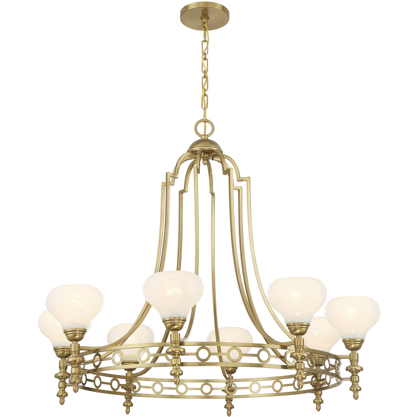Allston 8 Light 36 inch Warm Brass Chandelier Ceiling Light