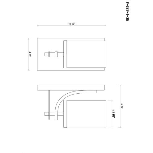 Colton 1 Light 4.75 inch Satin Nickel Wall Sconce Wall Light, Essentials