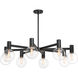 Wright 8 Light 40 inch Matte Black Chandelier Ceiling Light