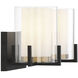 Eaton 2 Light 15 inch Matte Black with Warm Brass Accents Vanity Light Wall Light