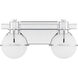 Pierce 2 Light 15.5 inch Chrome Bathroom Vanity Light Wall Light