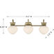 Melbourne 3 Light 25.5 inch Noble Brass Bathroom Vanity Light Wall Light